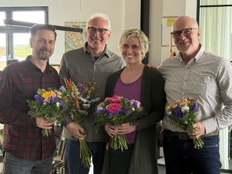 Vorstand des Landesverbands N+B v. l. Björn van Herck, Vorsitzender, Gotthard Storz (bislang stellvertretender Vorsitzender) Gwendolyn Kusters und Udo Hollemann, beide neu gewählte stellvertretende Vorsitzende                  (Foto: Volkmar Kerck)